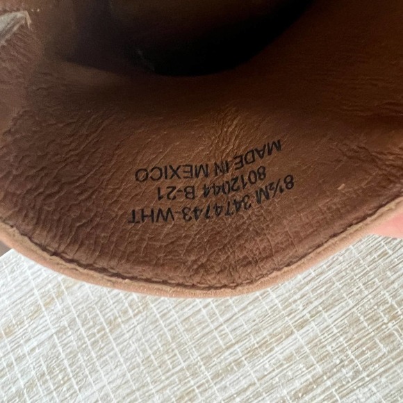 Frye SERENA WOMENS ALMOND TOE LEATHER WEDGE MULES SIZE‎ 8.5 - Picture 10 of 11